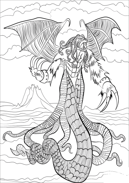 Typhon coloring page image