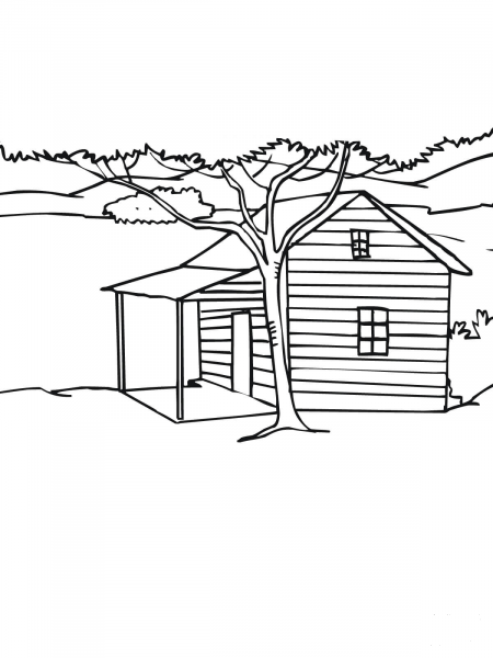Typical Swedish House coloring page image