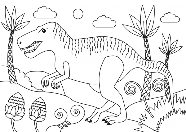 Tyrannosaurus coloring page image