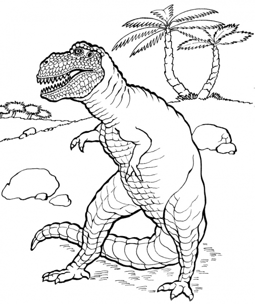 Tyrannosaurus Dinosaur coloring page image