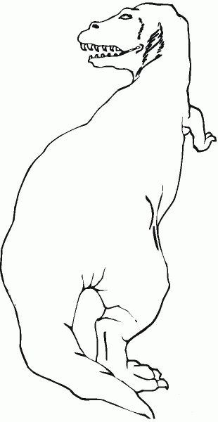 Tyrannosaurus From The Back coloring page image