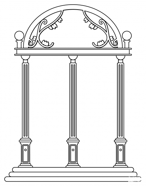 Uga Arch coloring page image
