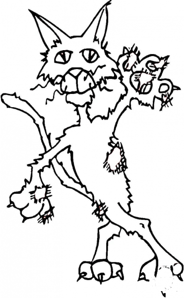 Ugly Cat coloring page image