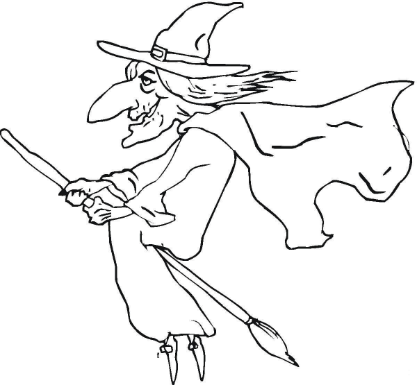 Ugly Old Witch coloring page image