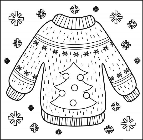 Ugly Sweater coloring page image