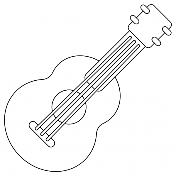 Ukulele coloring page image