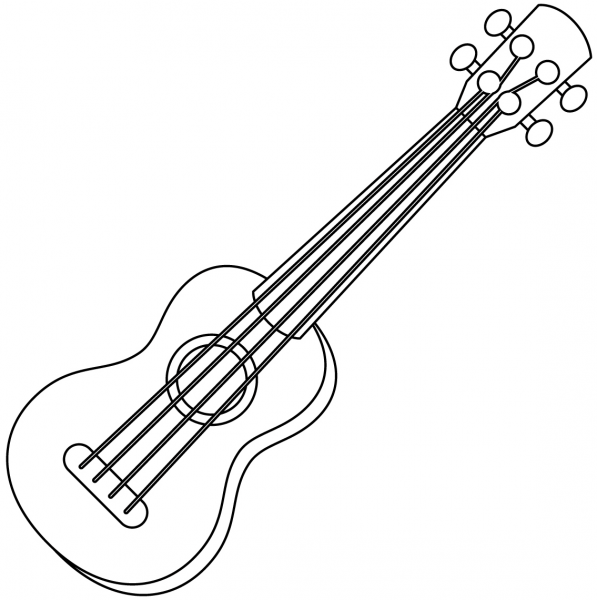 Ukulele coloring page image