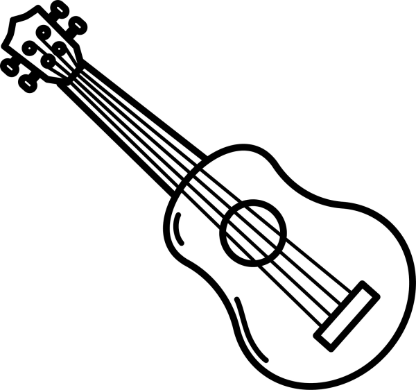 Ukulele coloring page image