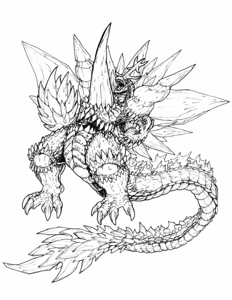 Ultimate Space Godzilla coloring page image