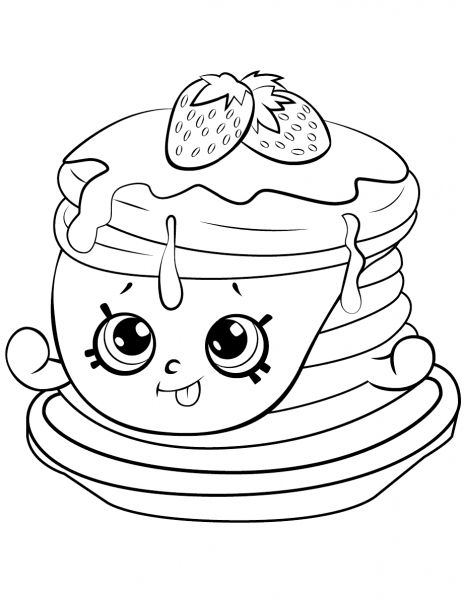 Ultra Rare Strawberry Pancake Shopkin coloring page image