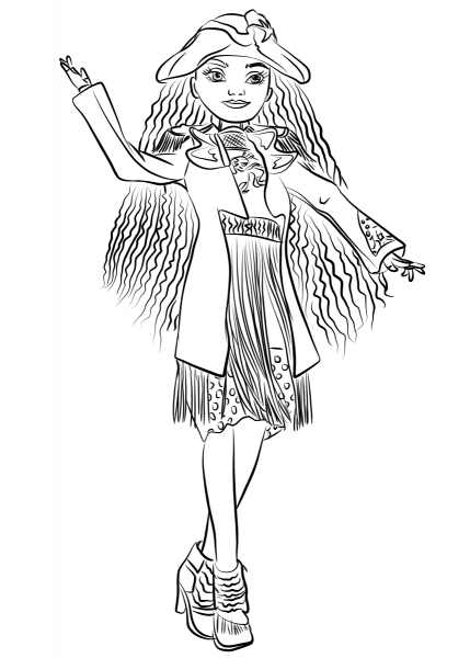 Uma from Descendants coloring page image