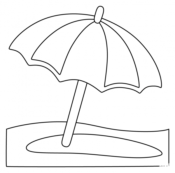 Umbrella on Ground Emoji coloring page image
