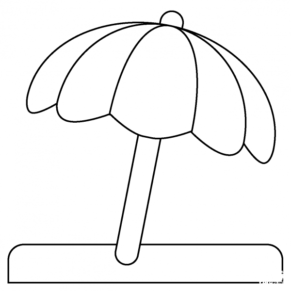 Umbrella on Ground Emoji coloring page image