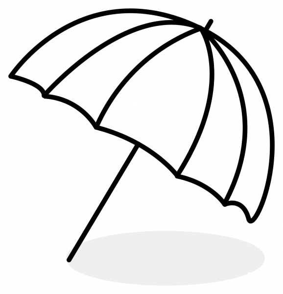 Umbrella on Ground Emoji coloring page image