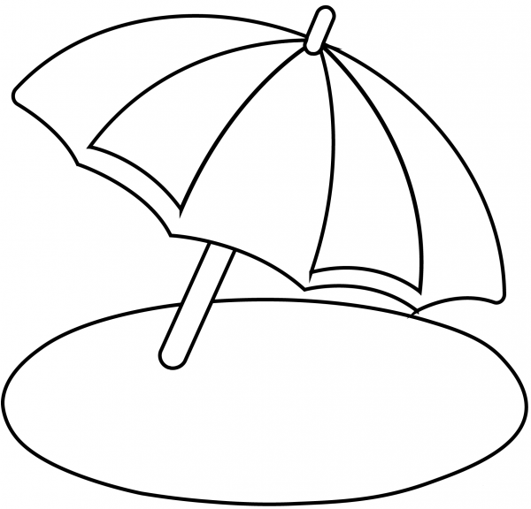 Umbrella on Ground Emoji coloring page image