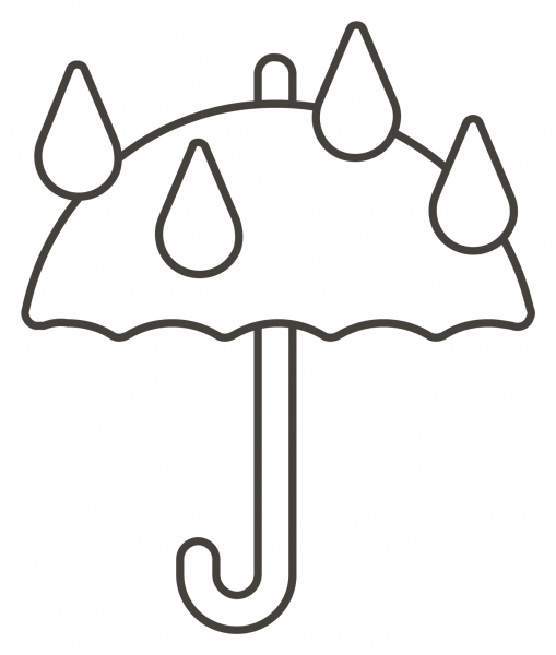 Umbrella with Rain Drops coloring page image