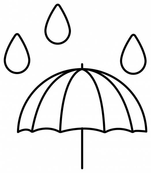 Umbrella with Rain Drops Emoji coloring page image