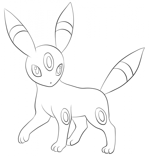 Umbreon coloring page image