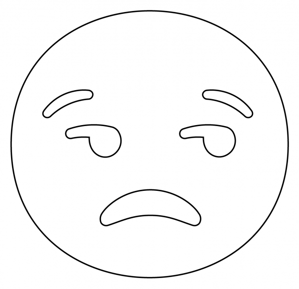 Unamused Face Emoji coloring page image