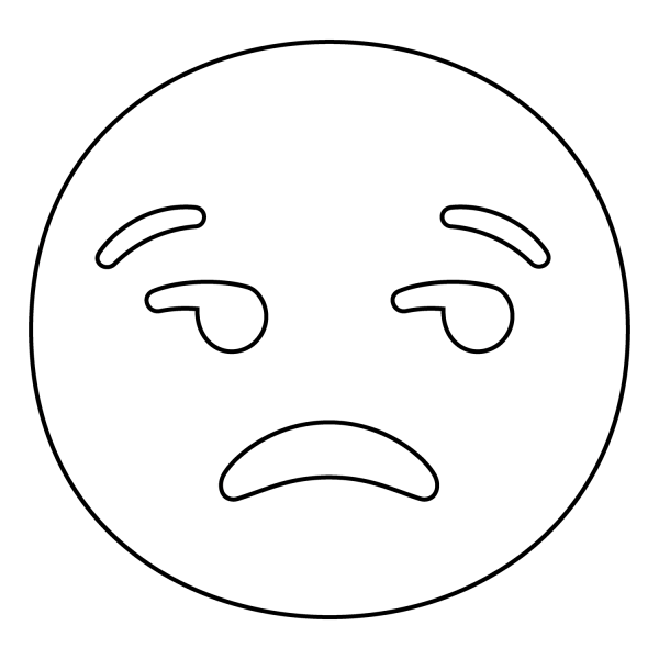 Unamused Face Emoji coloring page image