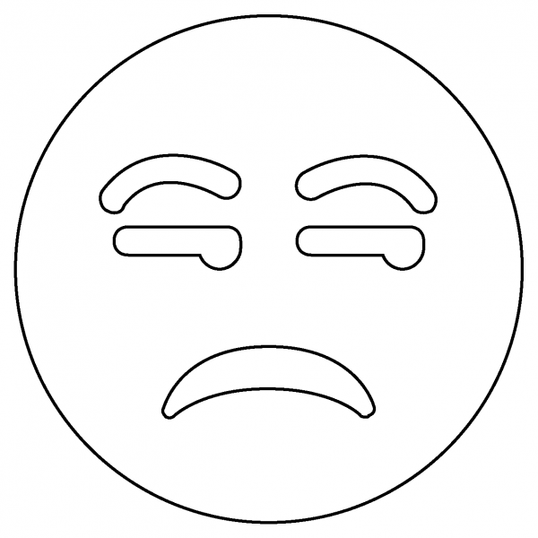 Unamused Face Emoji coloring page image
