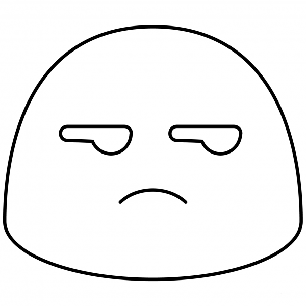 Unamused Face Emoji coloring page image
