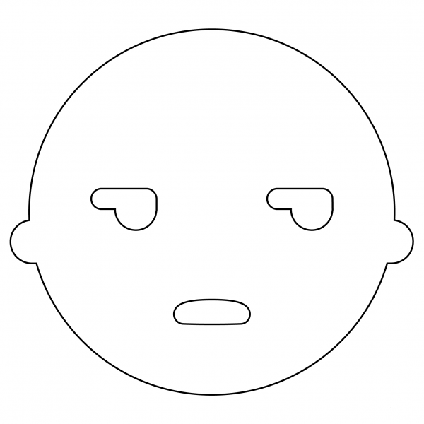 Unamused Face Emoji coloring page image