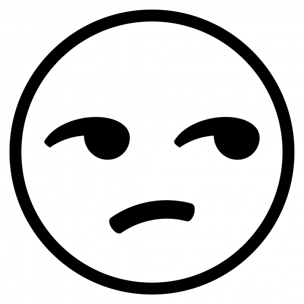 Unamused Face Emoji coloring page image