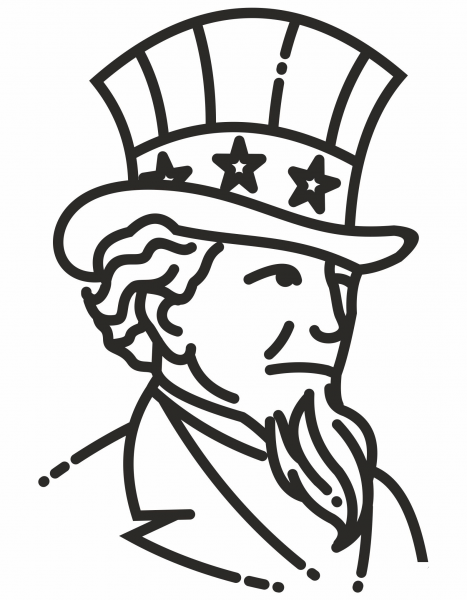 Uncle Sam coloring page image