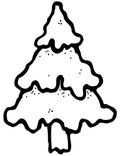 Undecorated Christmas Tree  coloring page image