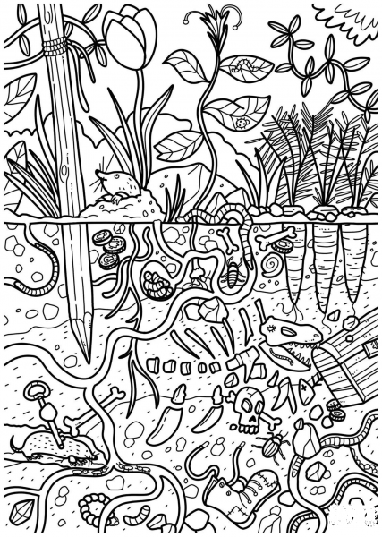 Underground Doodle coloring page image