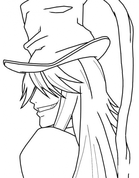 Undertaker from Kuroshitsuji coloring page image