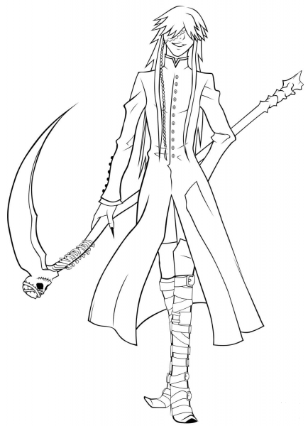 Undertaker Grim Reaper coloring page image