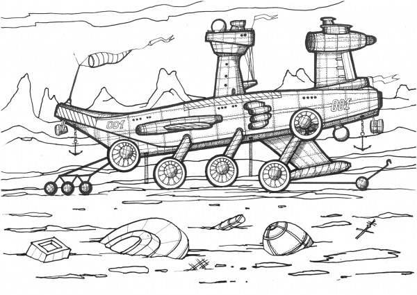 Underwater Cruiser Vehicle coloring page image