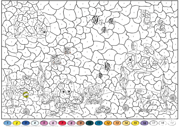 Underwater World Color by Number image