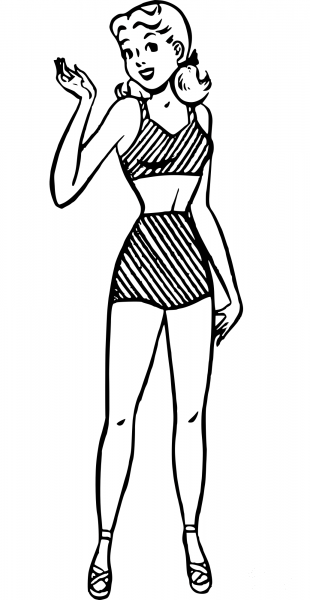 Underwear Girl coloring page image