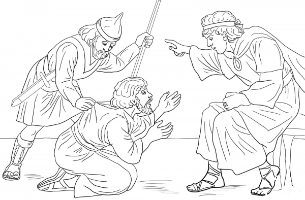 Unforgiving Servant Parable coloring page image