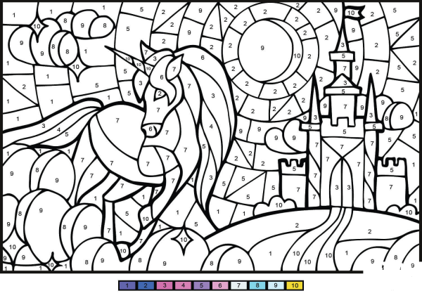 Unicorn Color by Number image