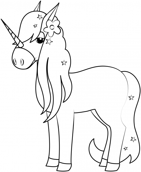 Unicorn coloring page image