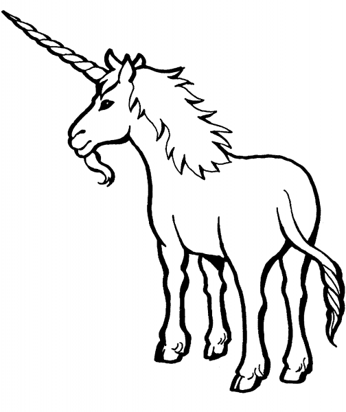 Unicorn coloring page image