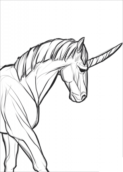Unicorn coloring page image