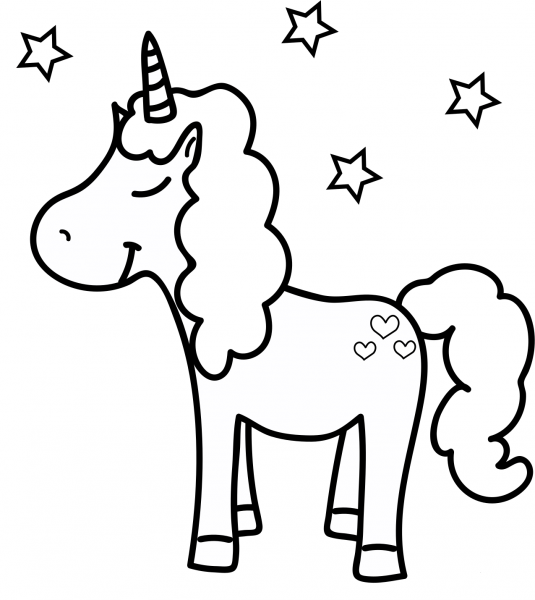 Unicorn coloring page image