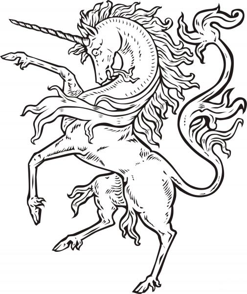 Unicorn coloring page image