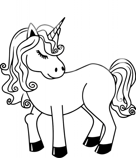 Unicorn coloring page image