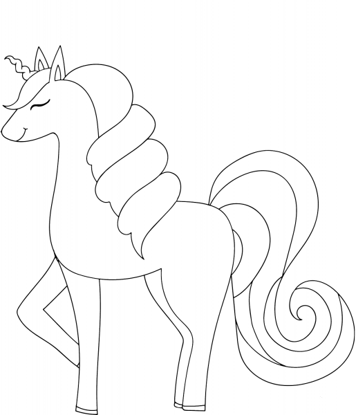 Unicorn coloring page image