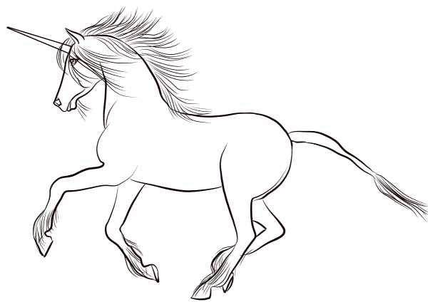 Unicorn coloring page image