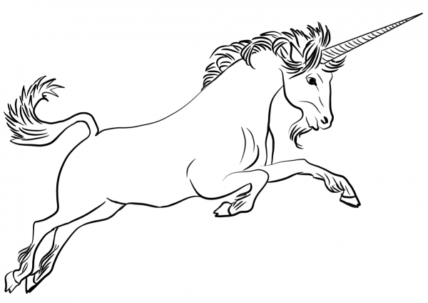 Unicorn coloring page image