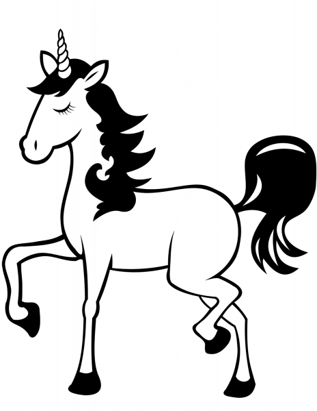 Unicorn coloring page image