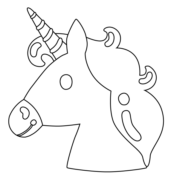 Unicorn Emoji coloring page image