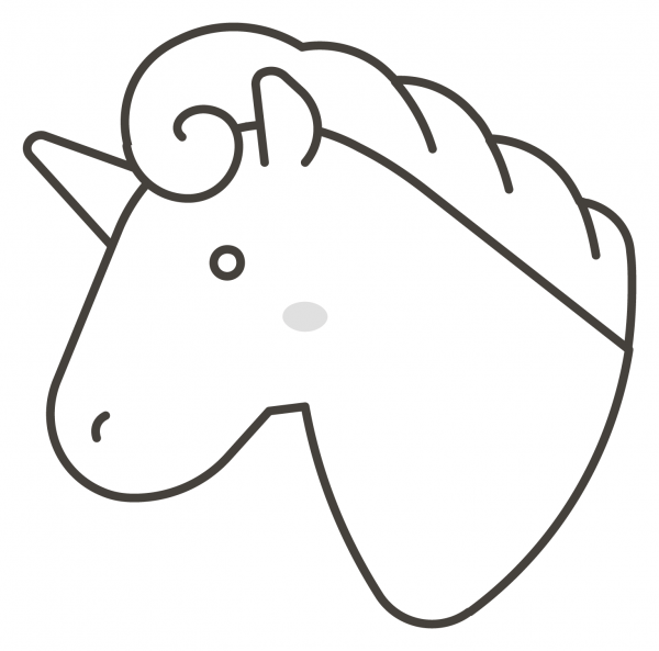 Unicorn Face coloring page image